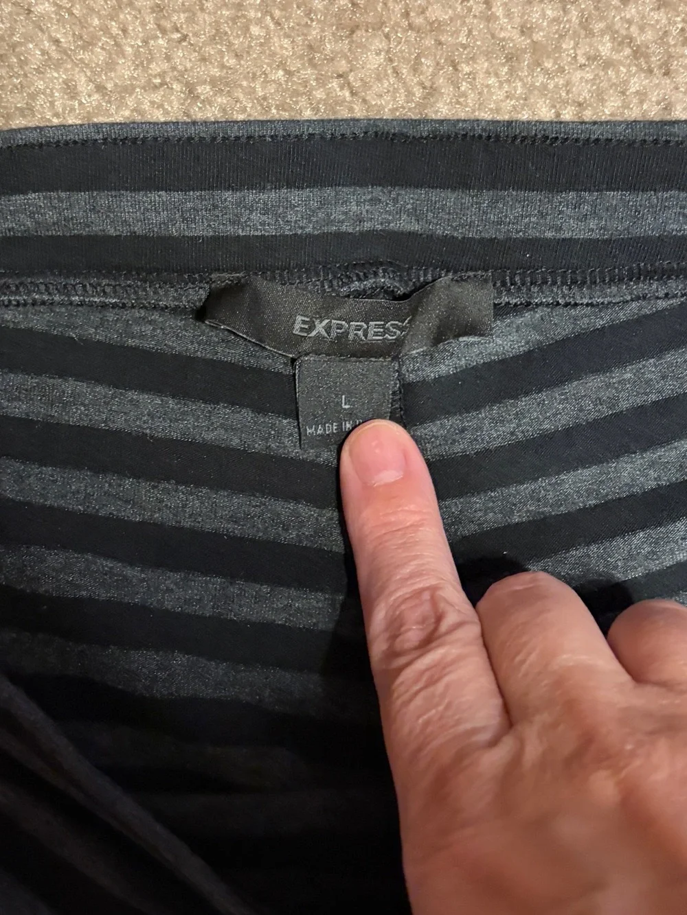 Express Clothing Stripped Cropped Leggings